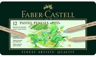 112112 Пастельные карандаши PITT, набор цветов, в металлической коробке, 12шт.																										