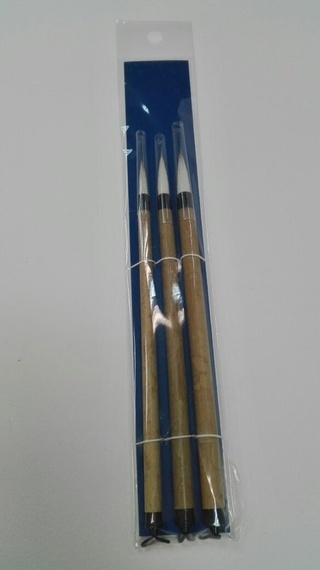 Набор из 3 кистей, волос смешанный, ручка бамбуковая HB223 уп. картон. подложка																										
