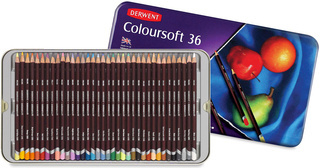 0701028 Набор цветных карандашей Coloursoft 36 цв в метал.уп DERWENT																									
