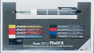 Набор Pentel Super Мulti 8: ручка-каранд.,5наборов цвет.грифелей 2мм,3н-ра стержней, точилка РН803ST
