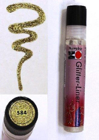 Контур Liner Glitter, 25мл, 584, золото
