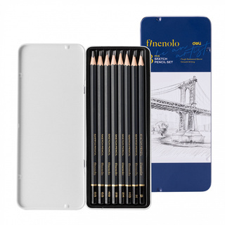 Набор ч/г карандашей Finenolo Sketch 8 шт. (8B-2H) металл. пенал С26
